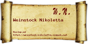 Weinstock Nikoletta névjegykártya